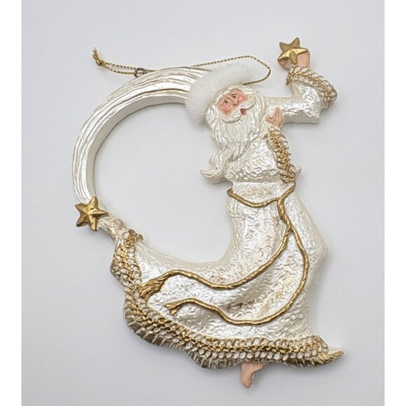 Old World Santa Claus Christmas Tree Ornament Holding Star Wizard Style - Picture 6 of 6